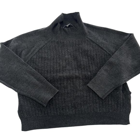 French Connection Sweater Womens Medium Grey High Neck Pullover Knit - Picture 1 of 7